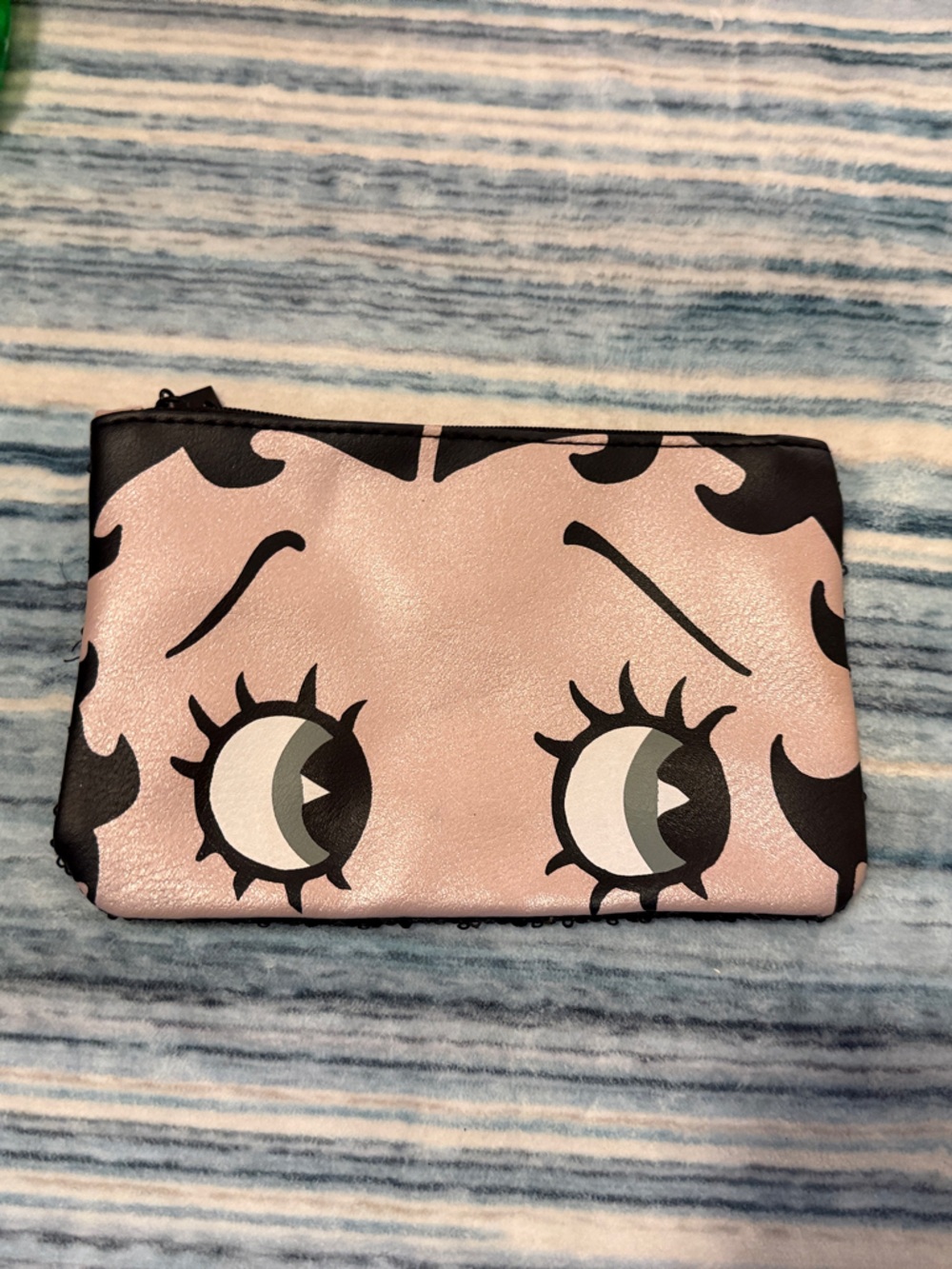 Betty Boop Black Sequin Zip Pouch